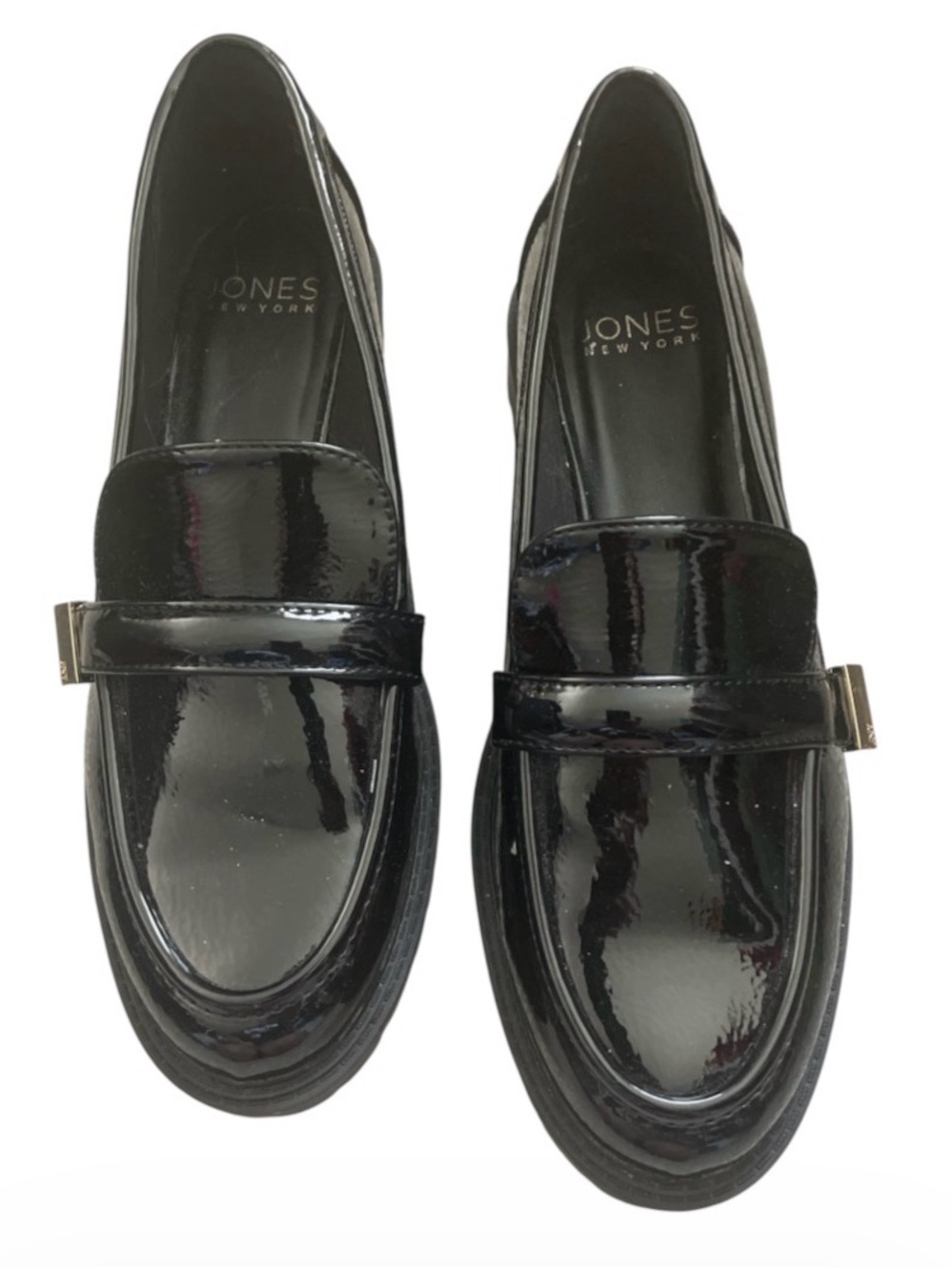 Jones New York Black Patent Leather Slip-On Loafers